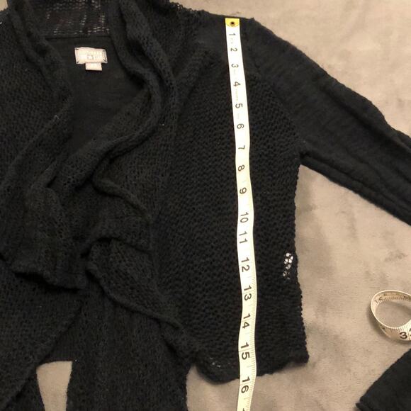Converse One Star Black Draped Cardigan Women's Size XS Cropped Y2K - Picture 7 of 7